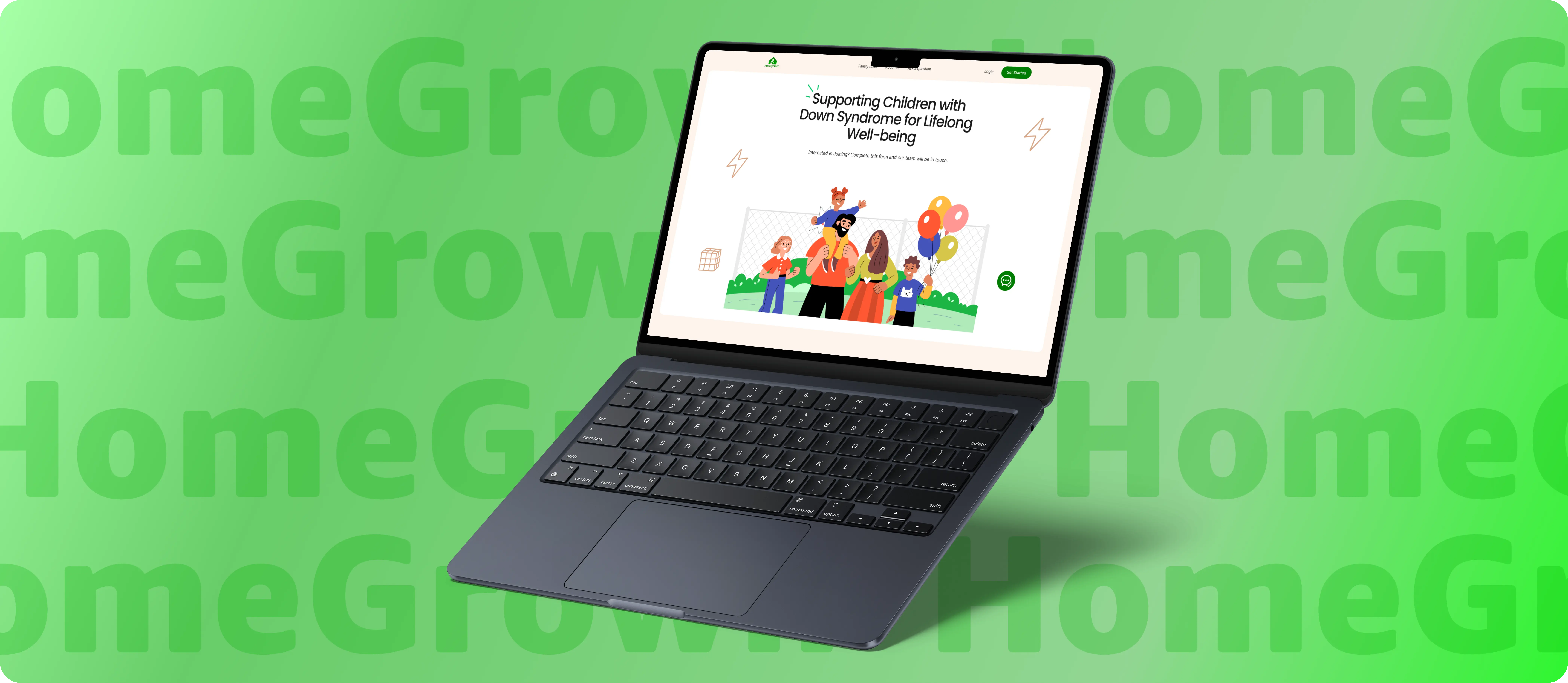 HomeGrown: Supporting Children with Down Syndrome for Lifelong Well-being platform preview